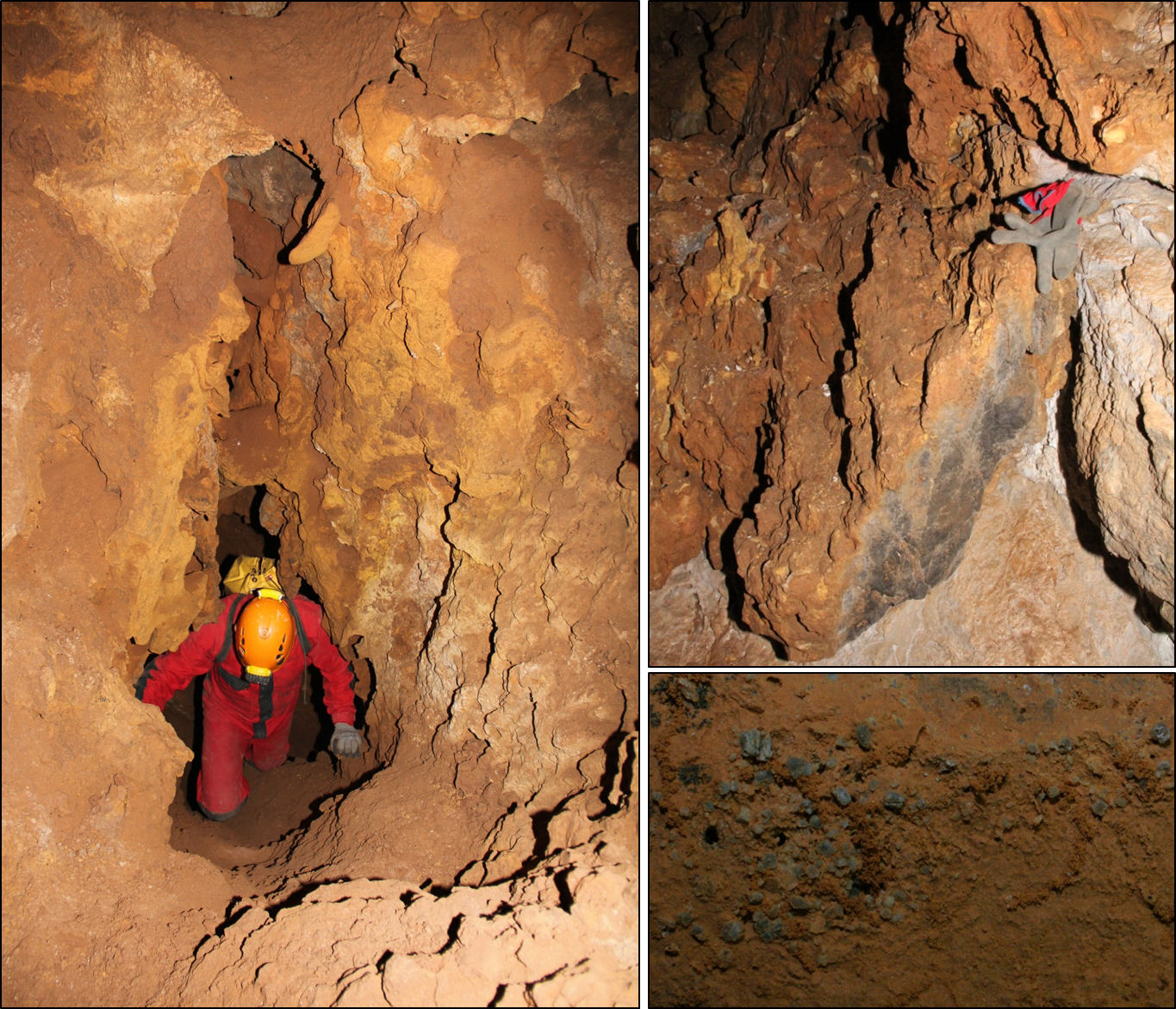 A cave passage entirely developed in yellowish-brown dedolomite